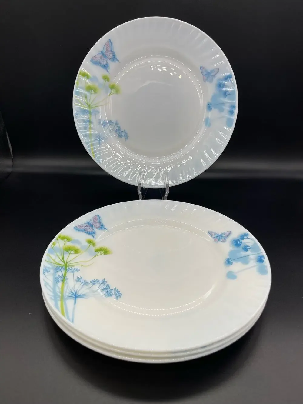 Vintage Gold Coast Set of 4 Dinner Plates Butterflies Flowers 9 7/8